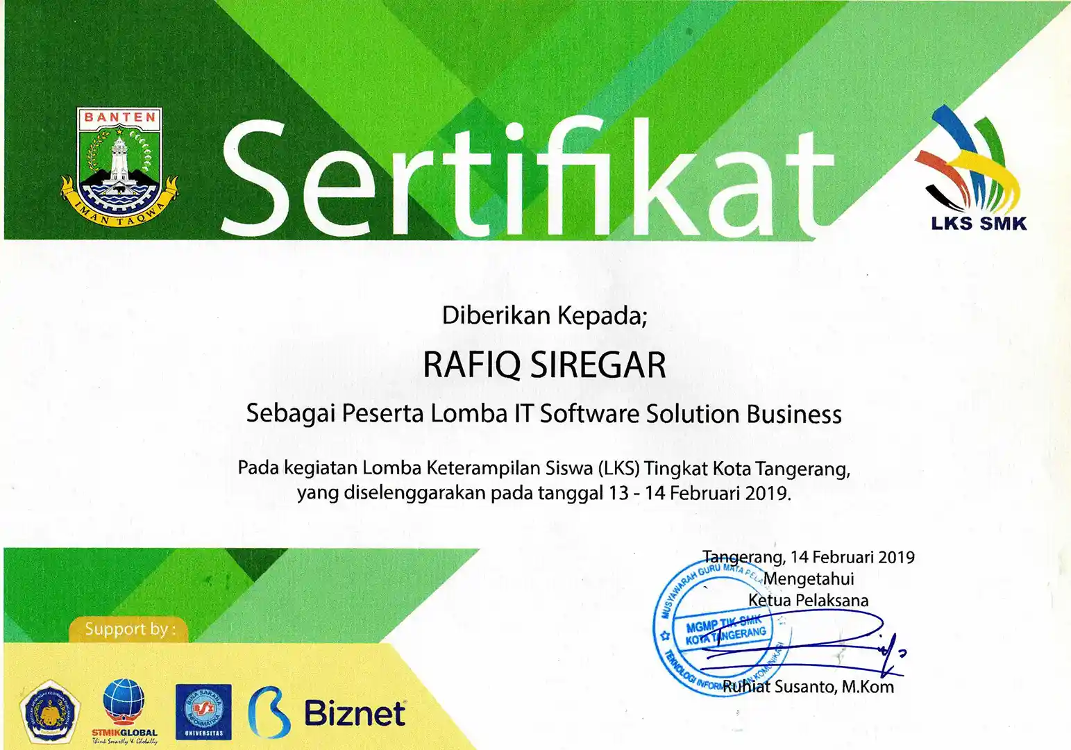 Peserta | LKS SMK Kota Tangerang 2019