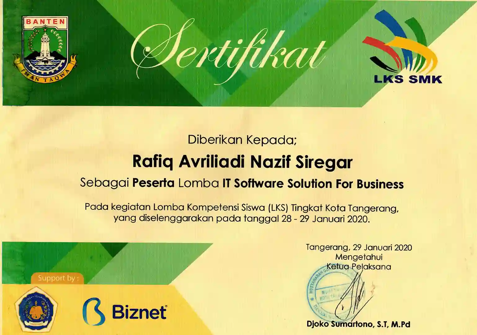 Peserta | LKS SMK Kota Tangerang 2020
