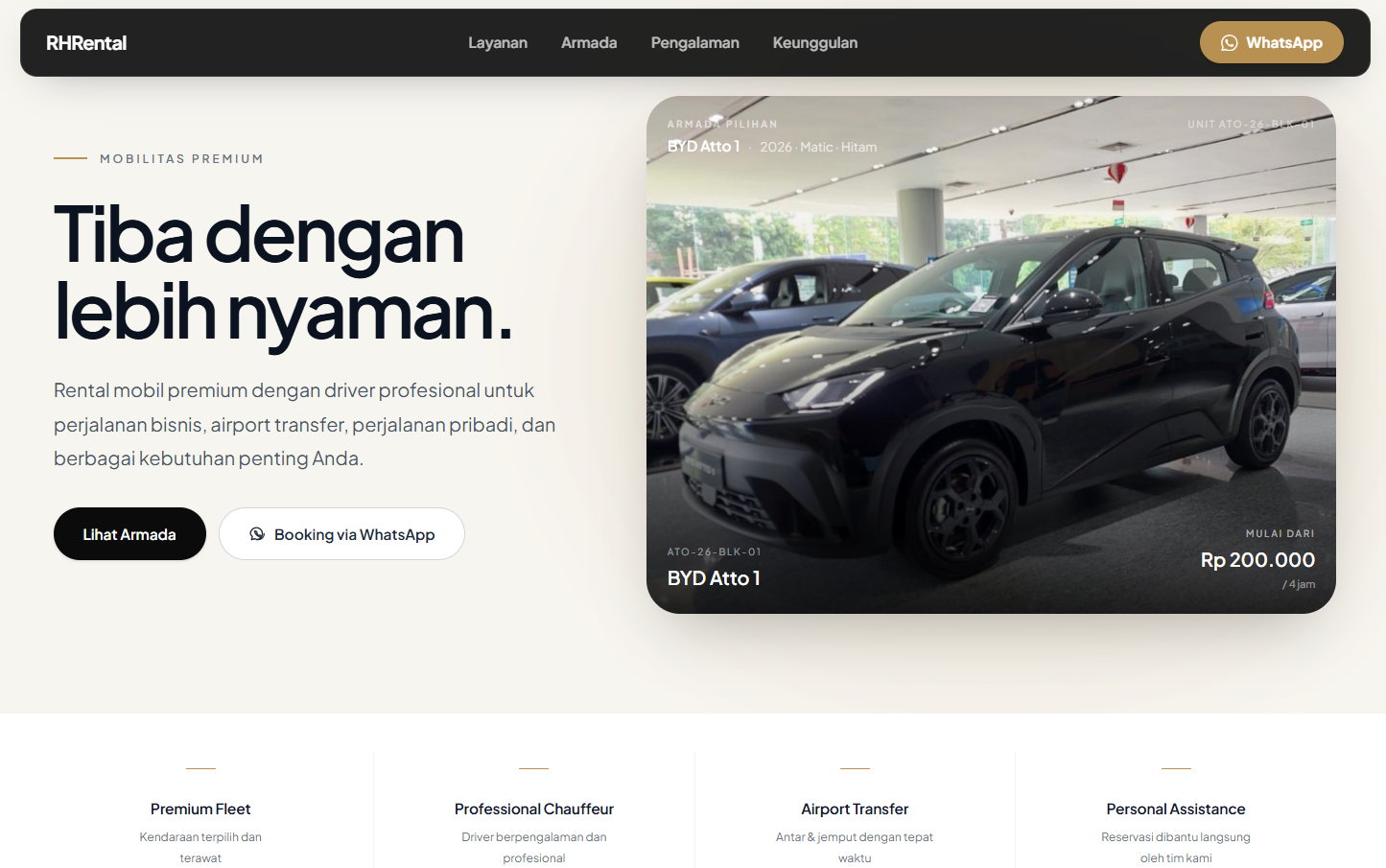 Website Rental Mobil | RHRental 2026
