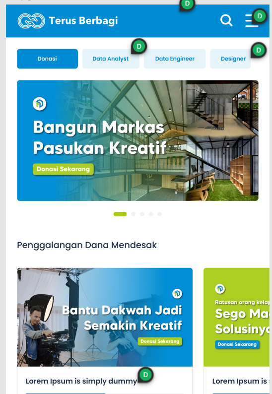 Slicing Website Frontend Terusberbagi | PT DIGITA
